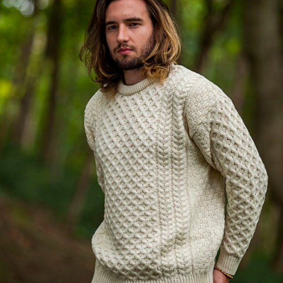 Donegal II Other - DONEGAL II Ireland Mens L Cream Cable Knit Sweater